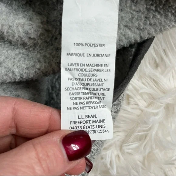 LL Bean Men’s Gray Large Sweater Fleece Pullover - Picture 9 of 11